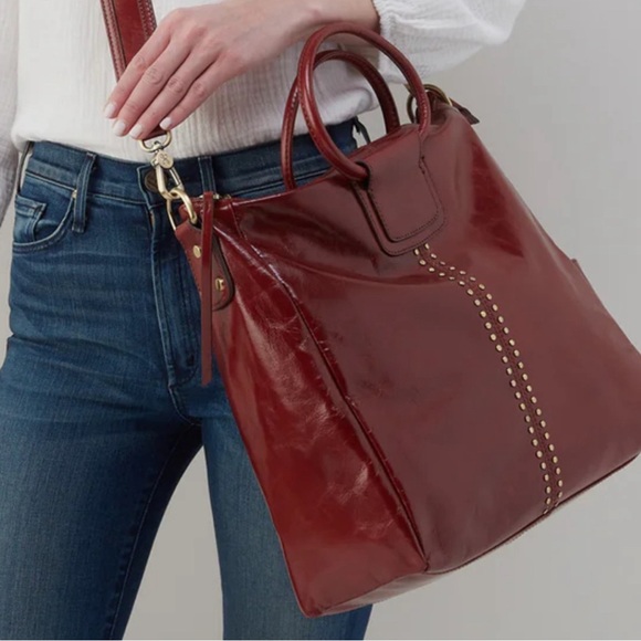 HOBO Sheila Satchel Henna Leather Large Handbag Fits IPad Laptop MISSING STRAP - Picture 9 of 12